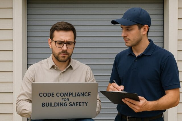 Installing a roll-up garage door and complying to building codes