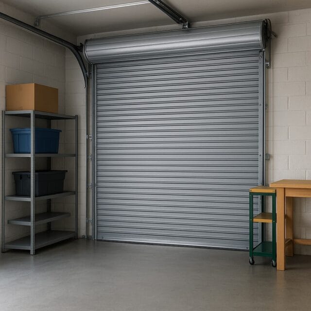 Space-Saving roll-up garage door