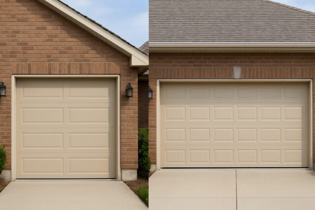 single to double garage door replacement